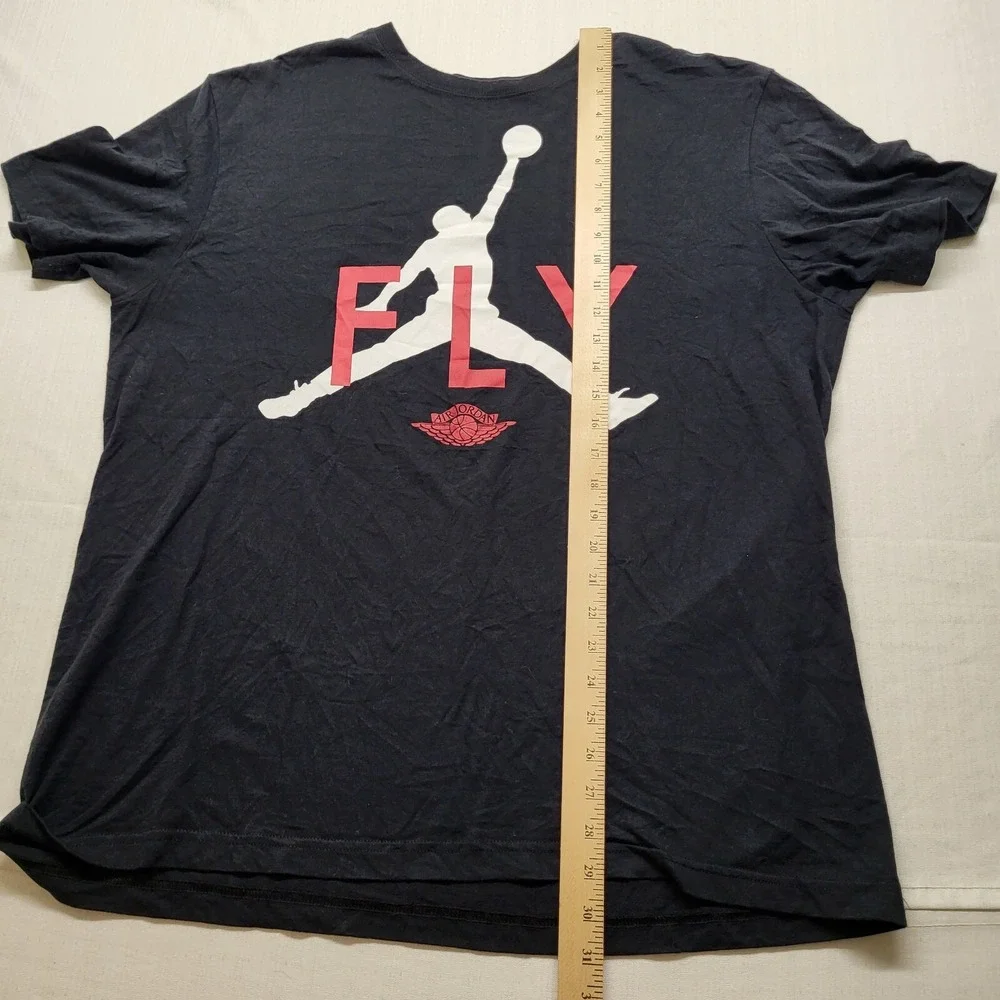 Jordan Brand T Shirt Mens XL Black Short Sleeve Lightweight Graphic Logo Cotton